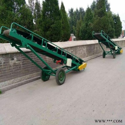 移動升降式輸送機(jī) 天然橡膠防滑爬坡皮帶機(jī) 防滑人字皮帶輸送機(jī)