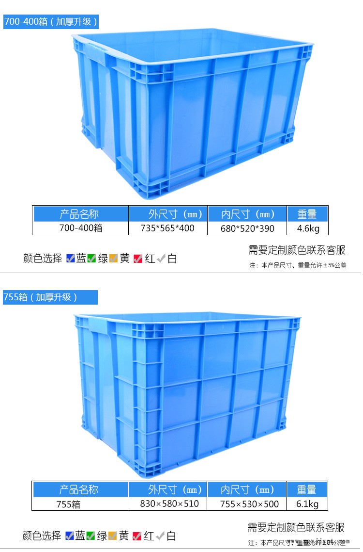 工業(yè)塑料周轉(zhuǎn)箱廠家直銷 藍(lán)色新料環(huán)保物流箱 大號(hào)加厚儲(chǔ)物箱批發(fā)示例圖3
