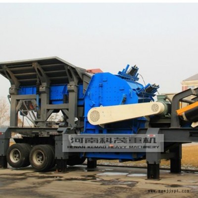 科茂重機輪胎式移動破碎站 建筑垃圾組合破碎機 卵石移動破碎站 移動石子破碎生產(chǎn)線
