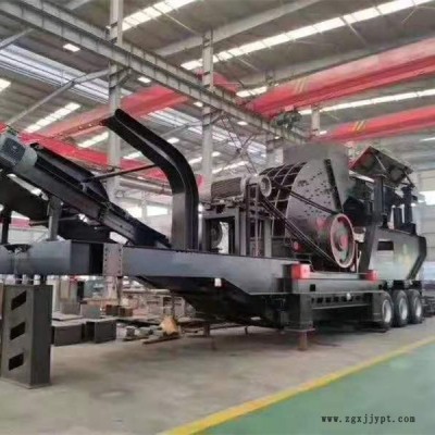 專業(yè)生產(chǎn)輪胎式移動破碎設(shè)備 建筑垃圾移動破碎站 鵝卵石移動破碎站 流動式打砂機