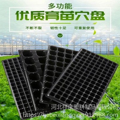 育苗穴盤(pán)批發(fā)黑色加厚蔬菜種子育苗盤(pán)塑料托盤(pán)種植育苗容器