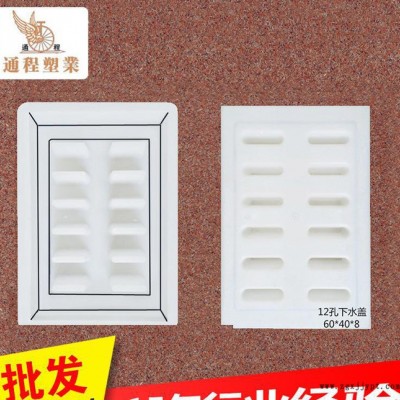 溝渠、道路溝蓋板塑料模具 12孔下水蓋板：60x40x8